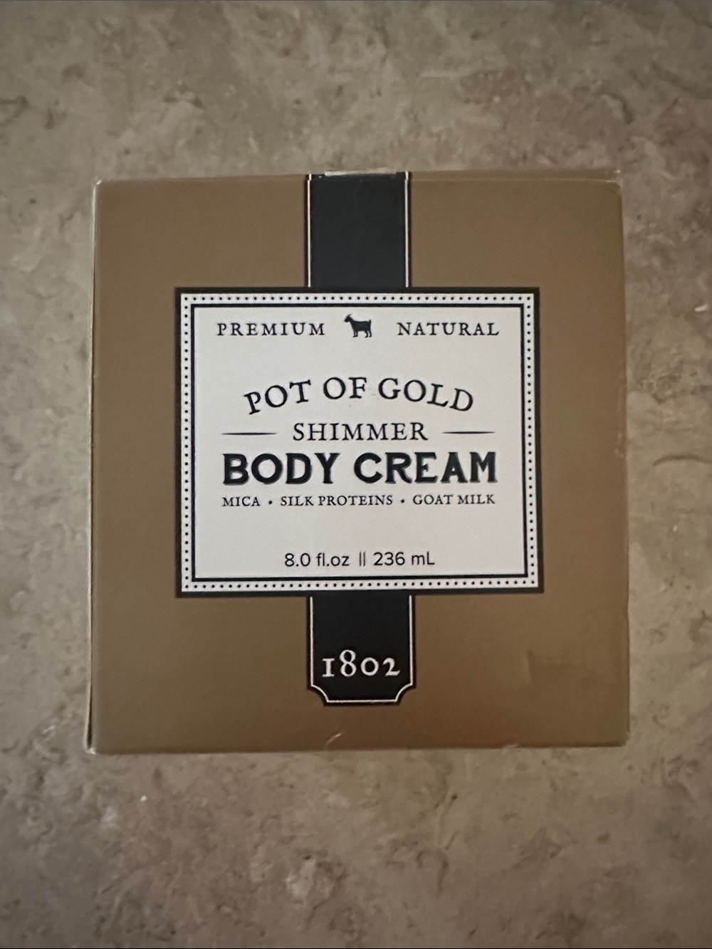 Beekman 1802 Pot of Gold shimmer body cream. 8 oz, NIB sealed.